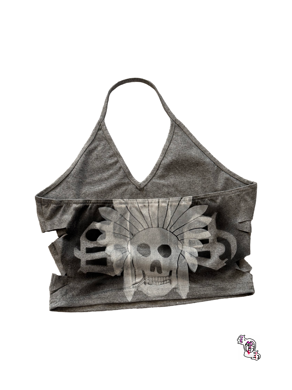 "SOS Ouroboros" Gray Sweetra Halter Top