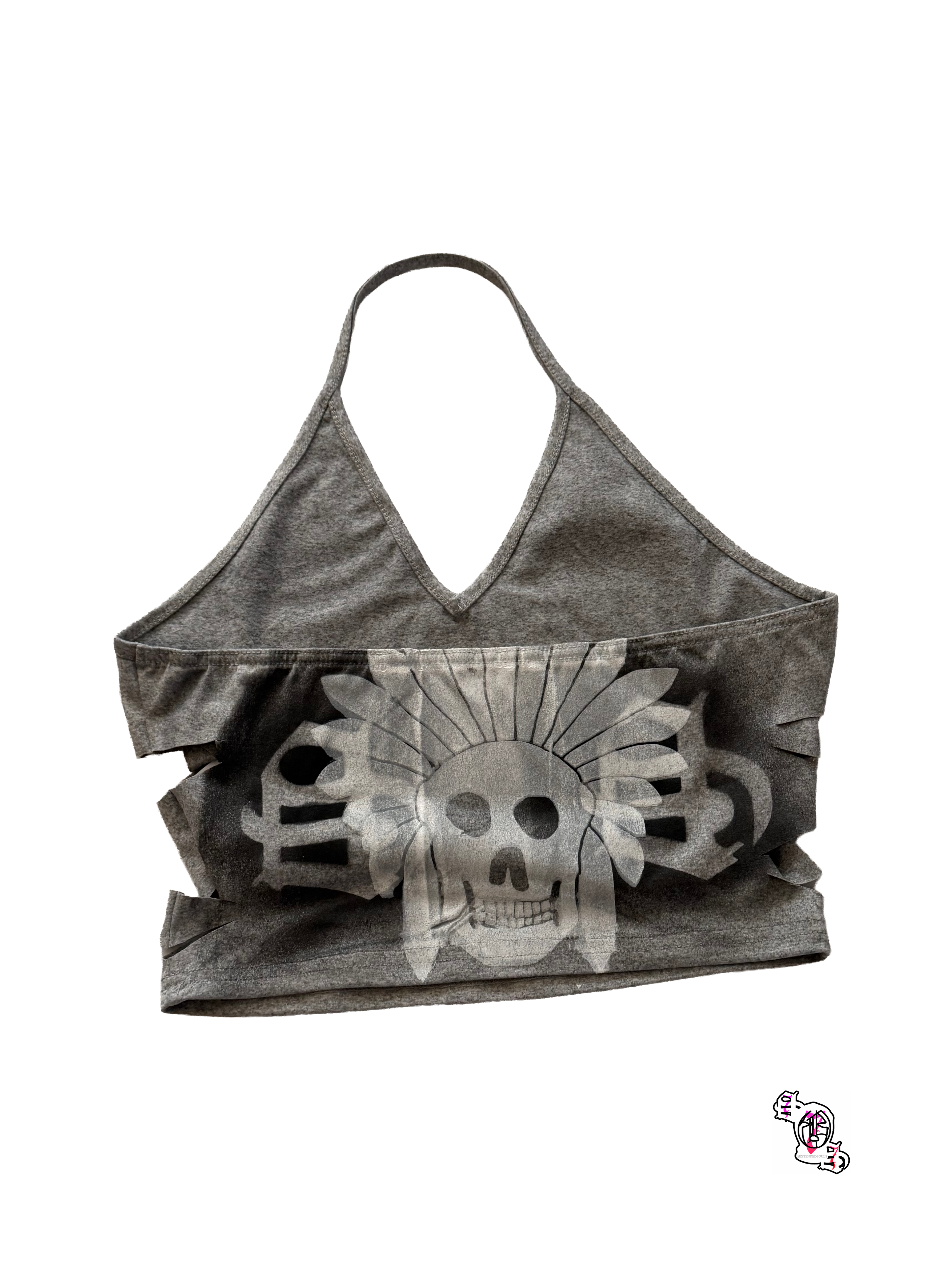 "SOS Ouroboros" Gray Sweetra Halter Top