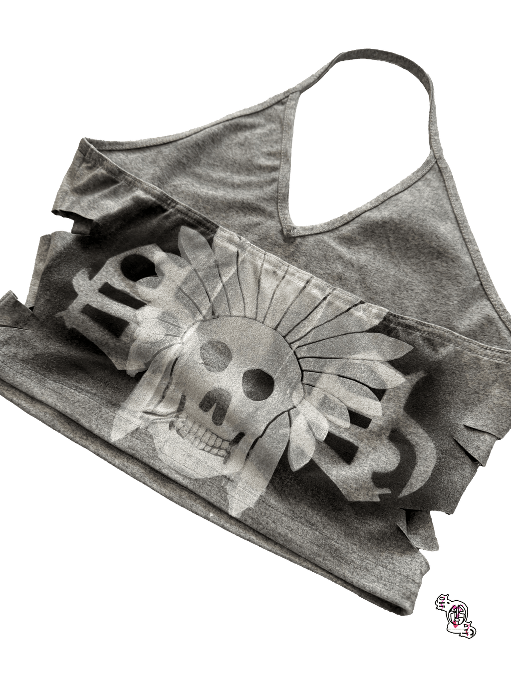 "SOS Ouroboros" Gray Sweetra Halter Top