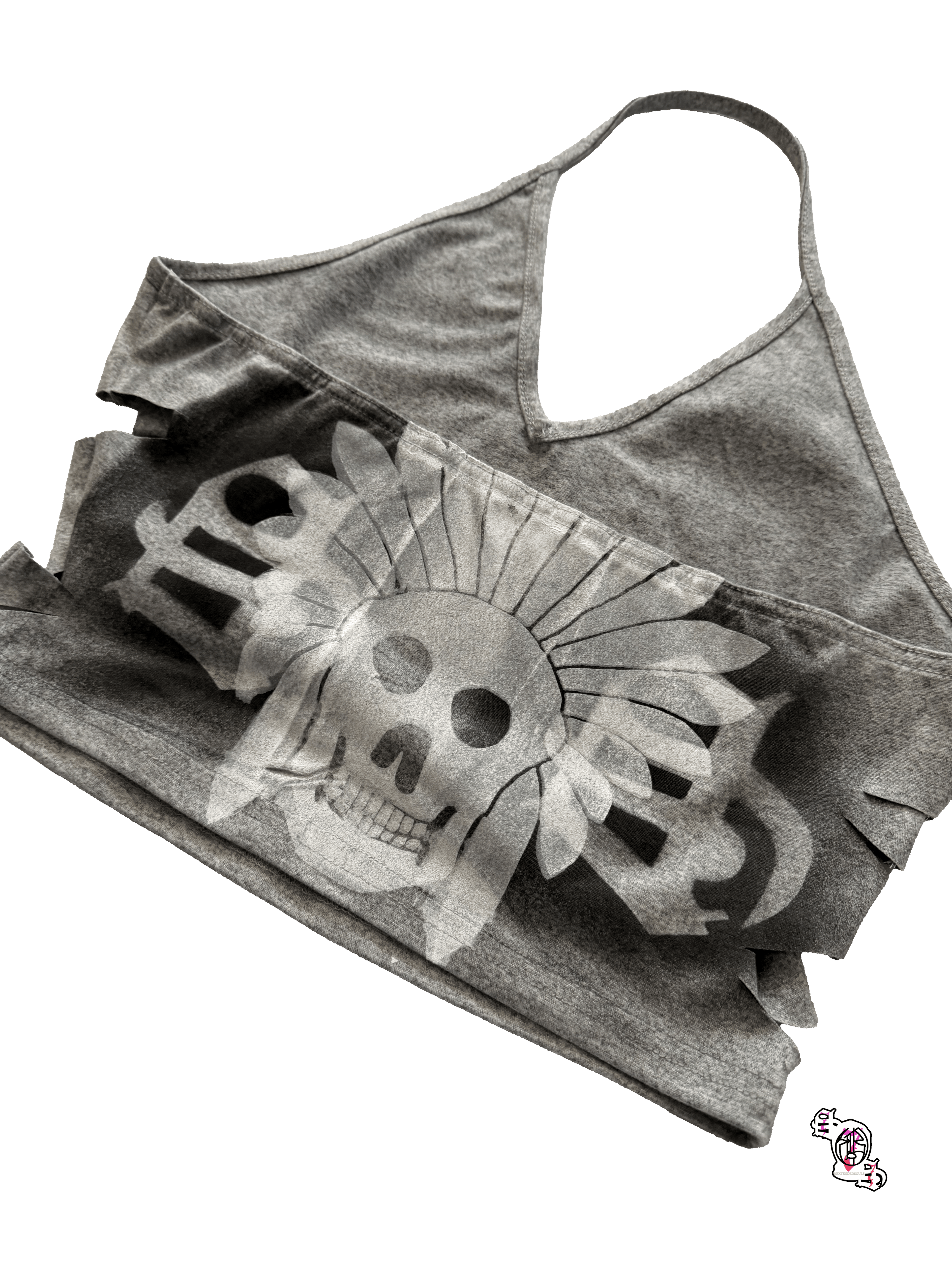 "SOS Ouroboros" Gray Sweetra Halter Top