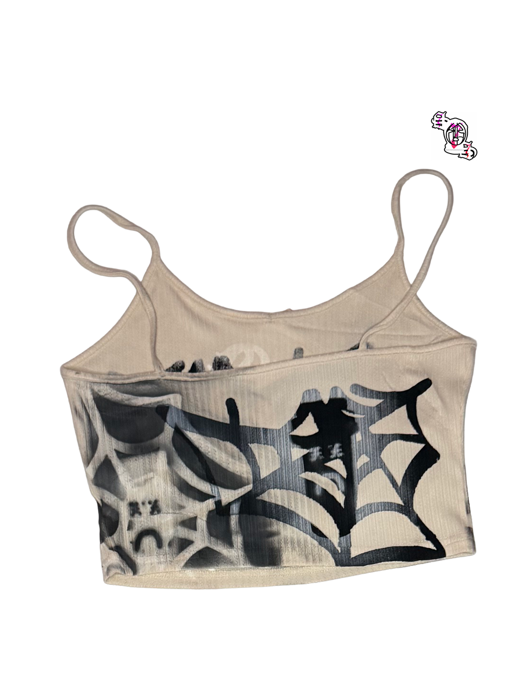 "Trapped SOS" Beige SHEIN Bow Pajama Camisole Tank Top