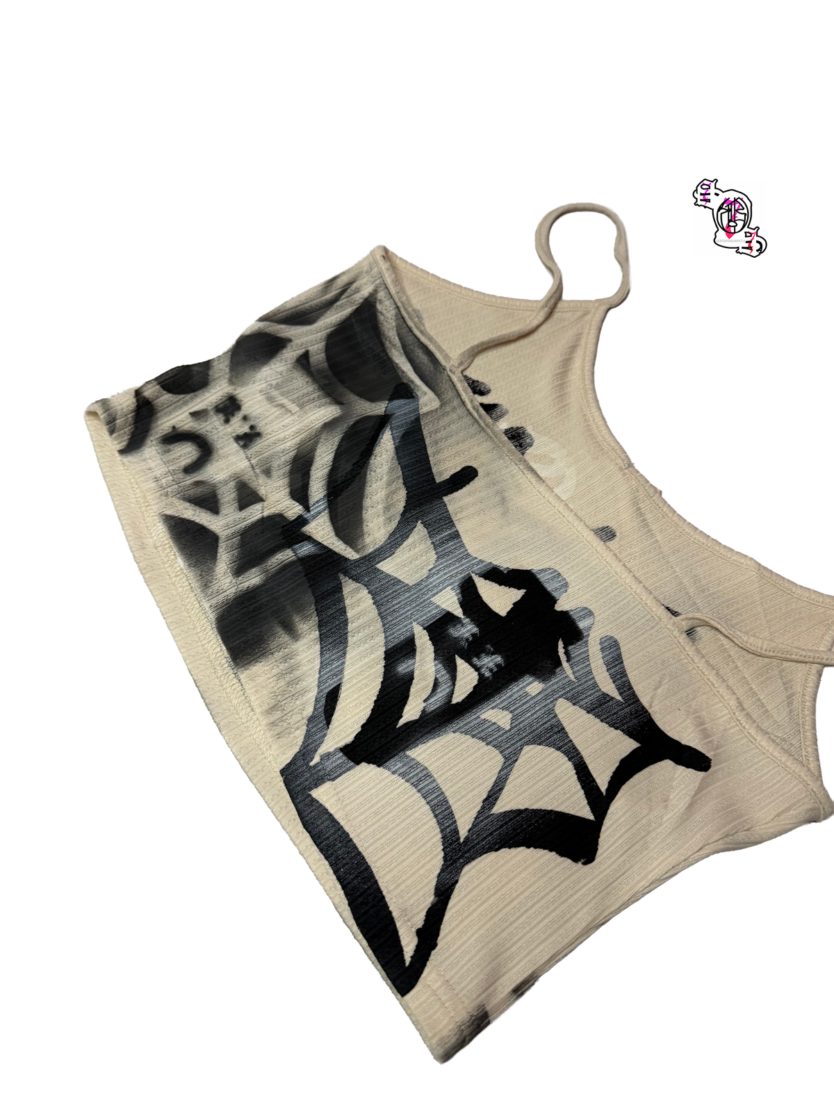 "Trapped SOS" Beige SHEIN Bow Pajama Camisole Tank Top