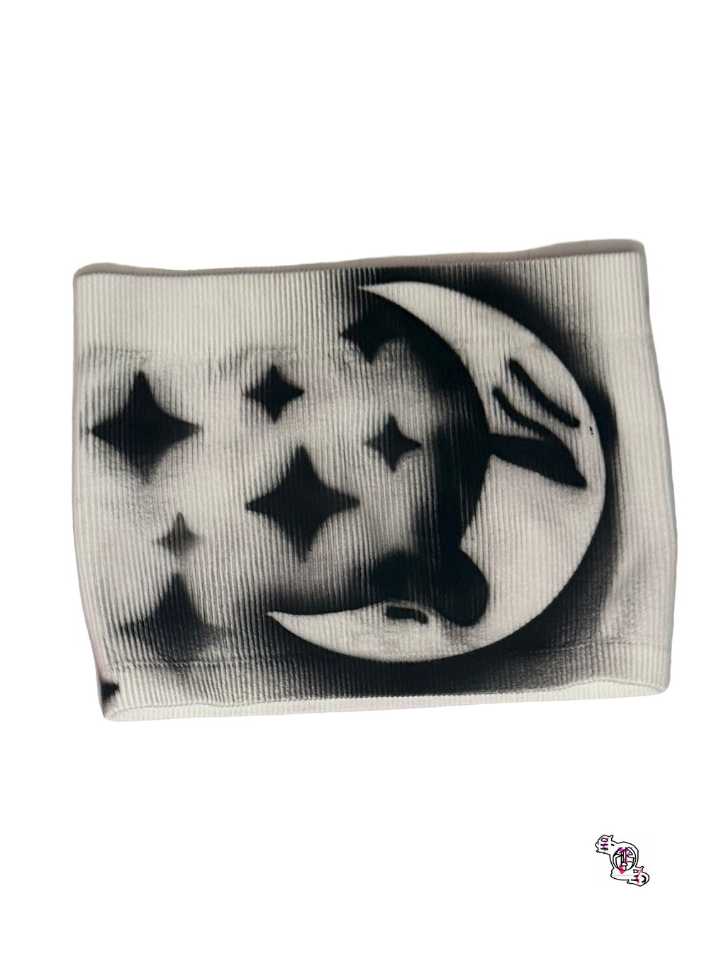 "SOS Moon and Sun" White SHEIN Crop Tee