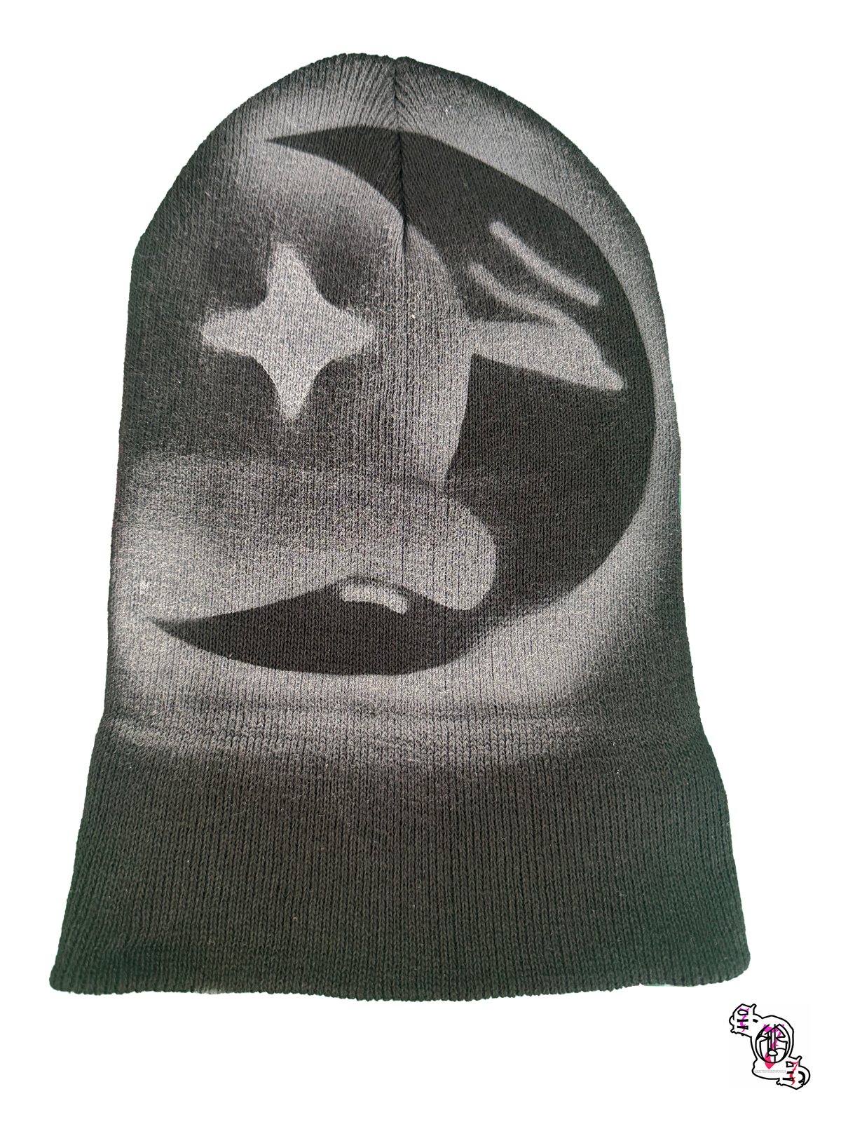 "SOS Sun and Moon" Black Beanie
