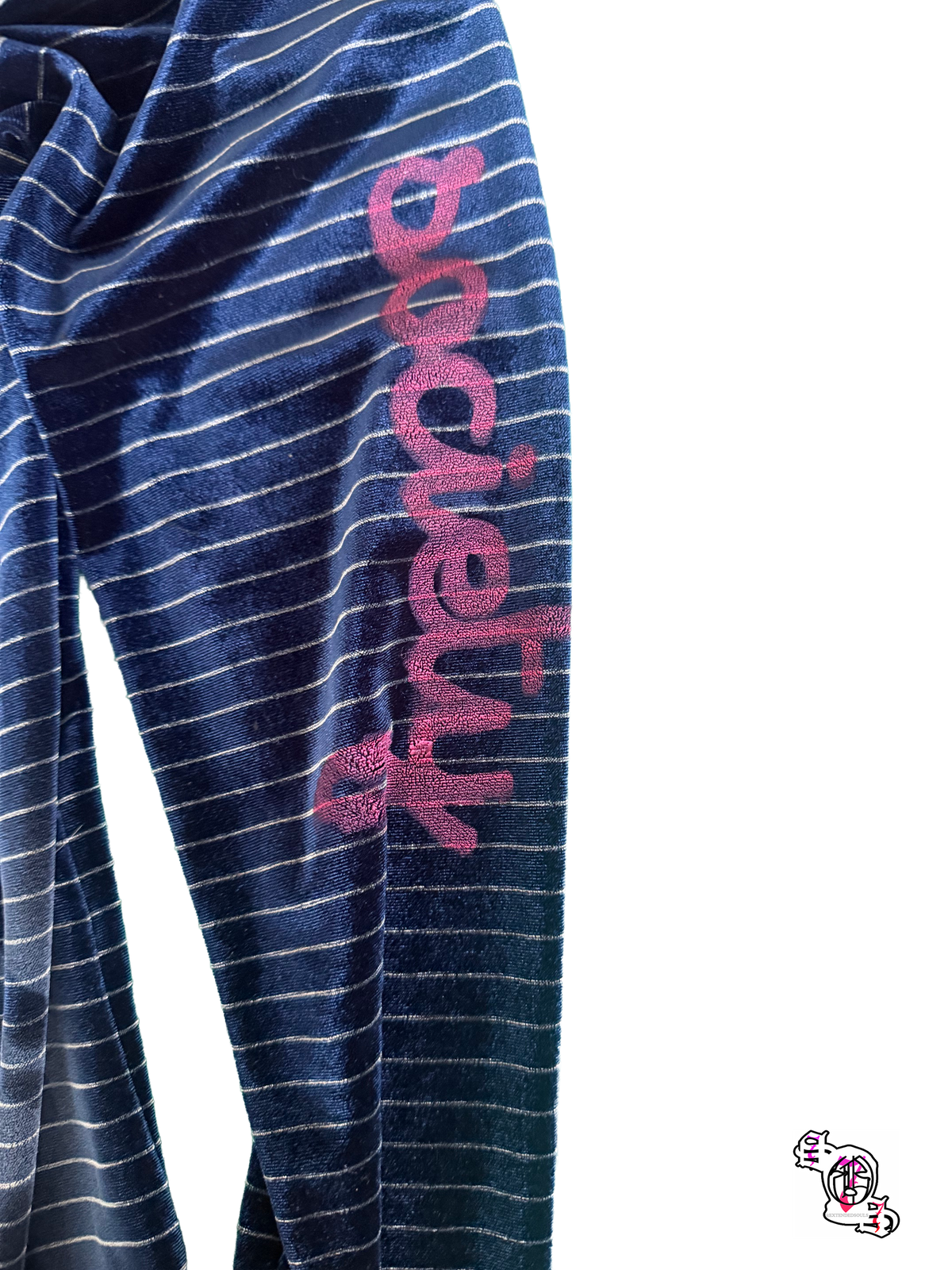 "SOS Sabotaged Society" Liz Claiborne Petite Blue Sleepwear Top