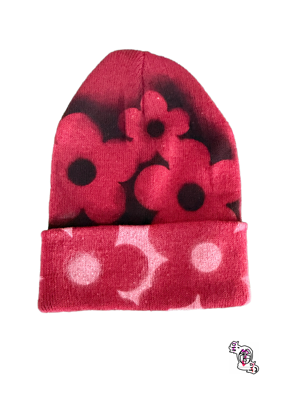 "SOS Concrete Flowers" Maroon Beanie