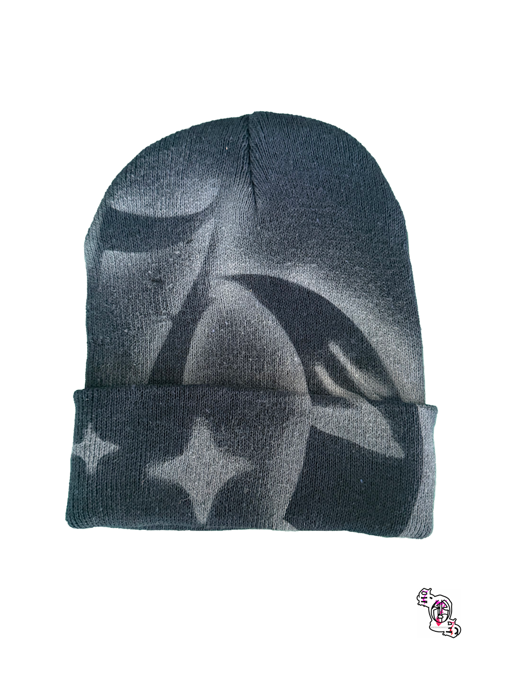 "SOS Sun and Moon" Navy Blue Beanie