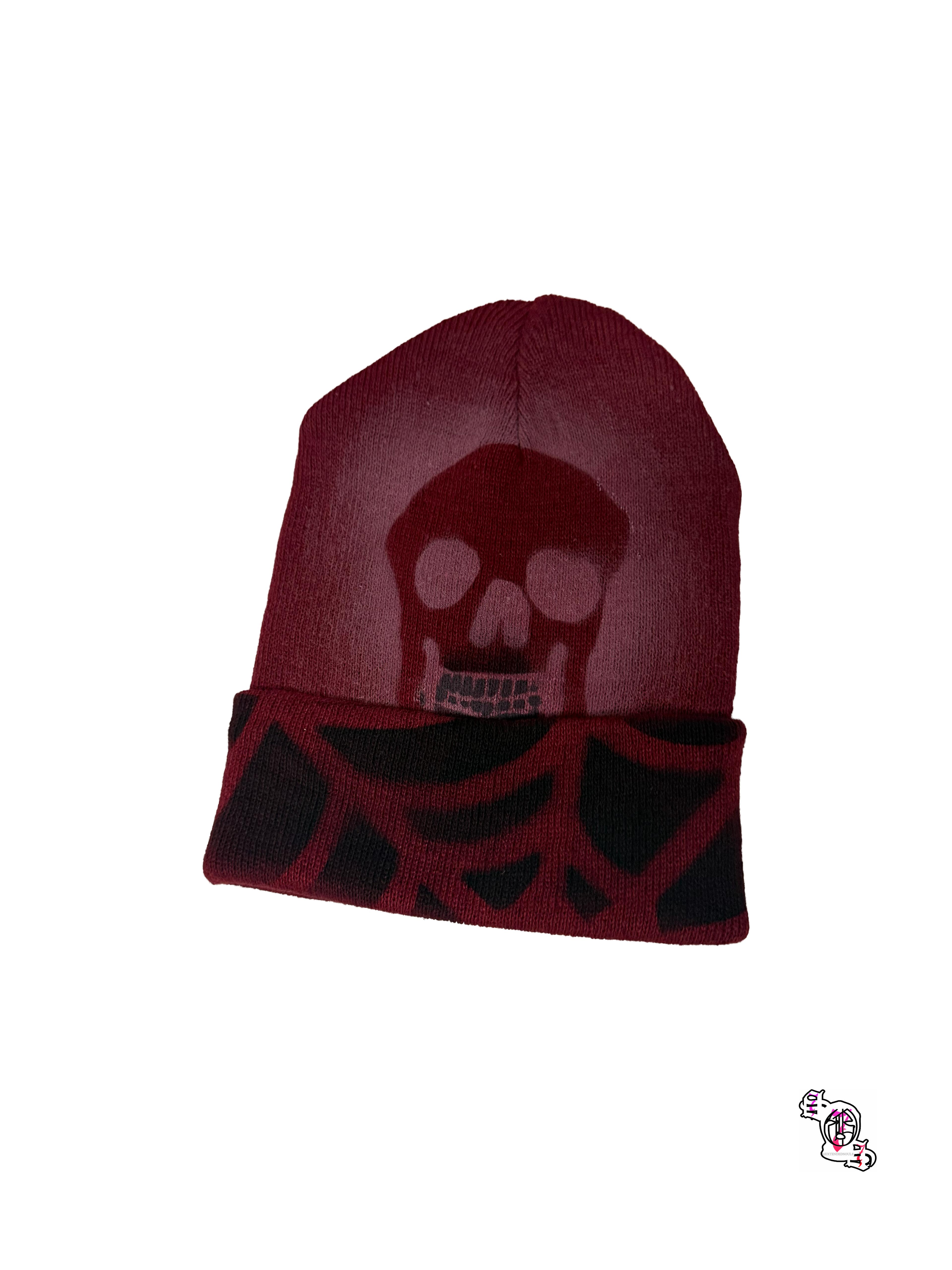 "SOS Webs" Maroon Beanie